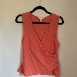 Women's Coral Sleeveless Wrap Top